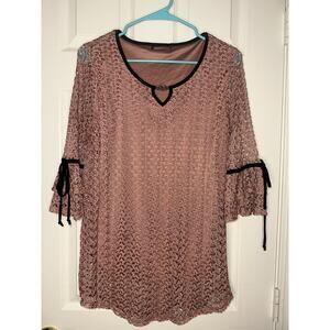 Women’s Large Crochet Long sleeve shirt